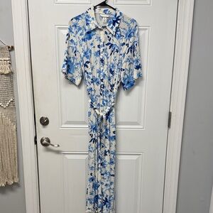 H&M Blue and White Floral Maxi Dress